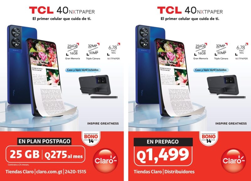 Del 1 al 31 de julio, en Tiendas Claro encontrarás los smartphones TCL 40SE y TCL 40NXTPAPER con descuentos exclusivos.