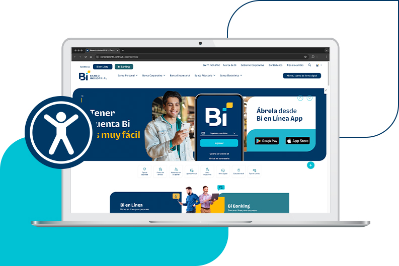 Banco industrial Accesibilidad Digital botón