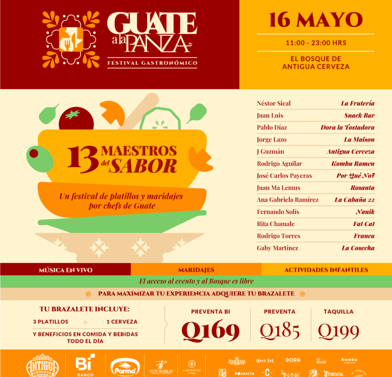 GUATE A LA PANZA REGRESA A ANTIGUA GUATEMALA CON 13 MAESTROS DEL SABOR Y UNA EXPERIENCIA GASTRONÓMICA SIN PRECEDENTES