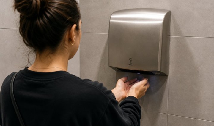 El secador de manos del baño público puede estar poniendo bacterias en tus manos