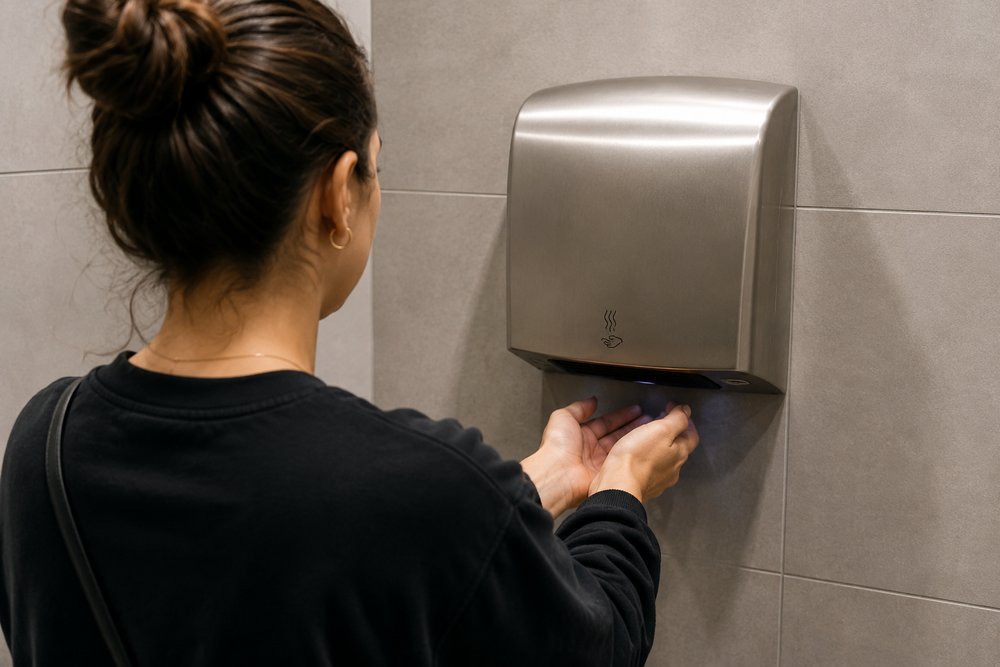 El secador de manos del baño público puede estar poniendo bacterias en tus manos