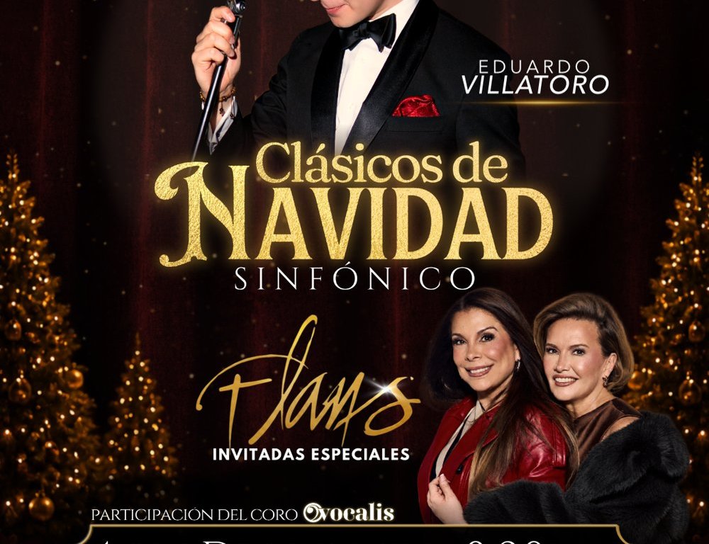 Guatemala se viste de gala para recibir “Clásicos de Navidad Sinfónico” de Eduardo Villatoro, acompañado de las invitadas especiales, el dúo mexicano “Flans”
